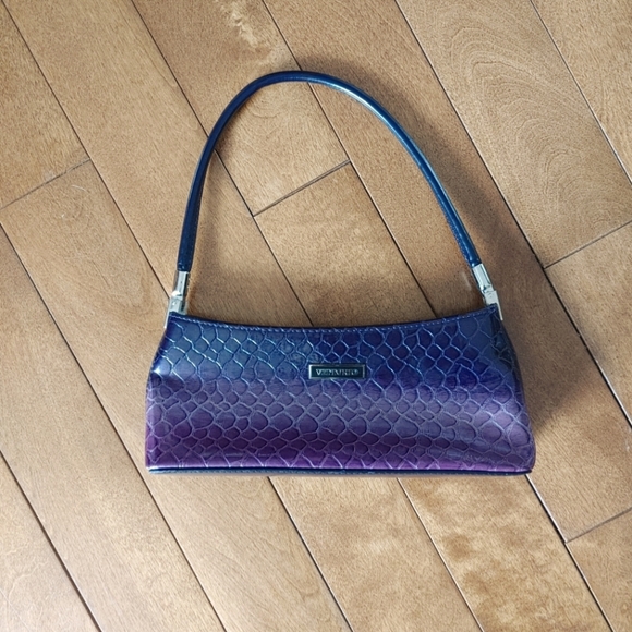Vittorio Handbags - Y2K Vittorio shiny purple snakeskin print Purse Shoulder Bag